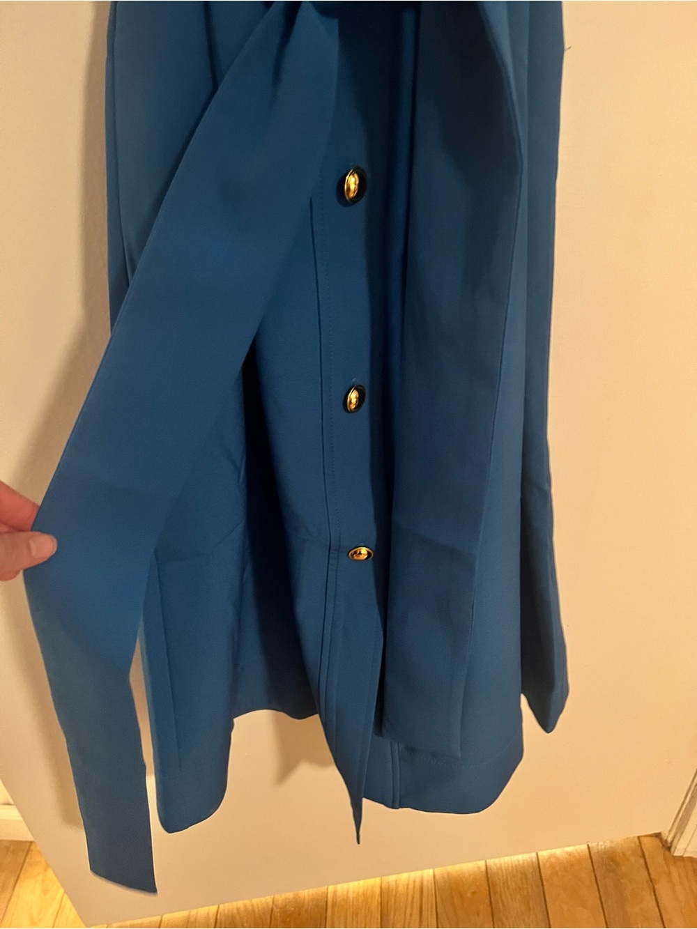 Tuckernuck Royal Blue Midi Shirt Dress with Gold Buttons - Picture 11 of 11